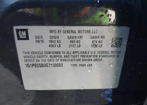 2016 Chevrolet Cruze Limited 1Lt Auto z USA, uszkodzony, nr VIN 1G1PE5SB9G7138660